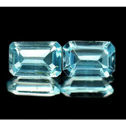 โทแพซพลอยสีฟ้า 1.20 กะรัต 2 ชิ้น