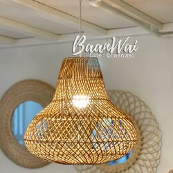 โคมไฟหวาย สานไขว้ ขนาด 40 * 37 cm