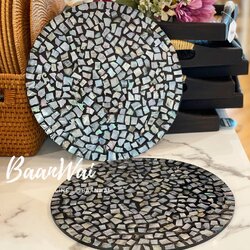 แผ่นรองจาน ทำลายจากเปลือกหอย ขนาด 30 cm