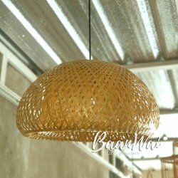 โคมไฟไม้ไผ่ โคมไฟฝักบัว ขนาด กว้าง 45 * สูง 22 cm