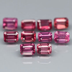 พลอยแท้โรโดไรท์สีชมพู 3.35 กะรัต 10 ชิ้น