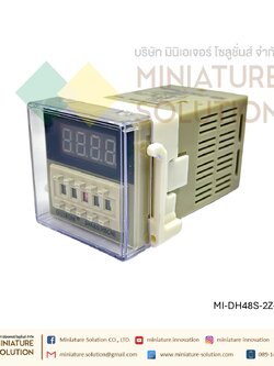 DH48S-2Z Digital Timer Delay Relay เครื่องจับเวลาจอแสดงผล lcd 24 vdc delay 0 . 01 วินาที - 99.99 ชั่วโมงไทม์เมอร์ รีเลย์ ทวินไทม์เมอร์ พร้อมฐาน DH48S-2Z (220VAC)