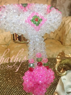 พวงมาลัยคริสตัล สีโทนชมพู - Crystal Garland