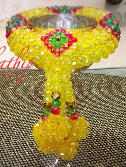 พวงมาลัยคริสตัล สีเหลือง - Crystal Garland