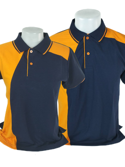 เสื้อโปโลสีน้ำเงินกรมท่า ส้มเปรี้ยว