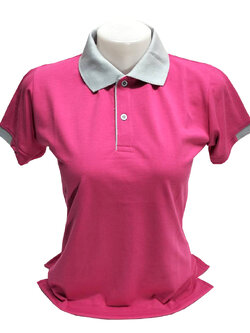 เสื้อโปโลหญิง สีชมพูเข้ม