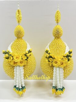 พานพุ่มดอกรักประดิษฐ์ [9"]