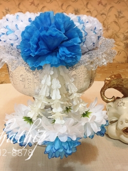 พวงมาลัยผ้า - พวงมาลัยดอกมัม ประดิษฐ์ - พวงมาลัยถวายศาลพระภูมิ - Fabric garland