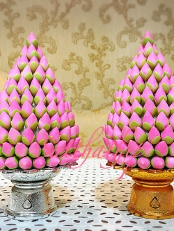 พานพุ่มดอกบัวประดิษฐ์ [4 นิ้ว 1,250 บาท/คู่]