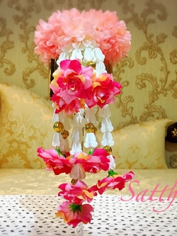 พวงมาลัยผ้า - พวงมาลัยดอกมัม ประดิษฐ์ - พวงมาลัยถวายศาลพระภูมิ - Fabric Garland