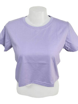 เสื้อยืดทรงครอป สีม่วงลาเวนเดอร์