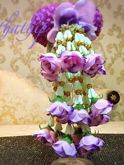 พวงมาลัยผ้า - พวงมาลัยดอกมัม ประดิษฐ์ - พวงมาลัยถวายศาลพระภูมิ - Fabric Garland