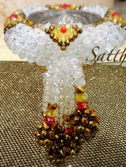 พวงมาลัยคริสตัล สีน้ำตาลทอง - Crystal Garland