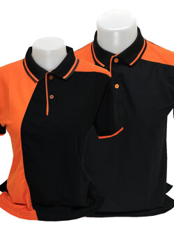 เสื้อโปโลสีดำส้ม