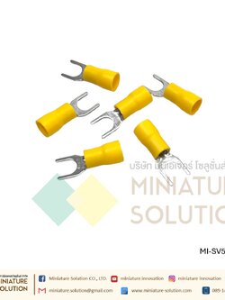 หางปลา SV5.5-6 หางปลาเสียบแบบเขี้ยว ถุง 100 ตัว สีเหลือง [100pcs]