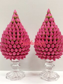 พานพุ่มดอกบัว ประดิษฐ์จากดิน [4 นิ้ว 1,750 บาท/คู่]