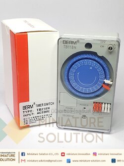 BERM ไทม์เมอร์ TIMER รุ่น TB118N มีไฟสำรอง ไทม์เมอร์ 24ชม. สวิทช์ตั้งเวลา สวิทช์ จับเวลา ทามเมอร์ นาฬิกาตั้งเวลา 100-240
