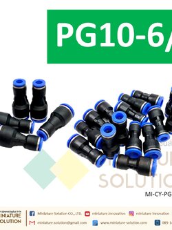 ข้อต่อลม,ข้อต่อตรงลดขนาด PG10-6/8 สายลมสำหรับสายลม pu ข้อลดข้อต่อลม(PG10-6/8 plug 10mm to 6mm/8mm)