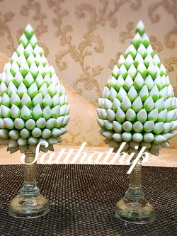 พานพุ่มดอกบัวประดิษฐ์ [4 นิ้ว 1,ุ450 บาท/คู่]