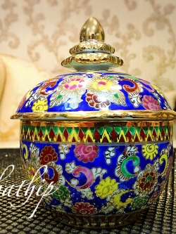 [สินค้าหมด-sold out***] โกศอัฐิ เบญจรงค์ - โถ เบญจรงค์ - โถบรรจุอัฐิ