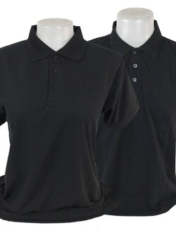 เสื้อโปโลสีดำ แขนจั๊ม TC ไม่เป็นขุย ระบายความร้อนดี ราคาขายปลีก