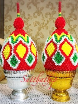 พานพุ่มดอกบานไม่รู้โรย พลาสติก - Panpum/Altar offerings