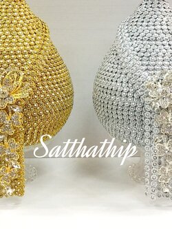 พานพุ่ม - พานพุ่มสักการะ - พานพุ่มเงินทอง - พานพุ่มนพเก้า [8 นิ้ว/ 4,000บาท/คู่]