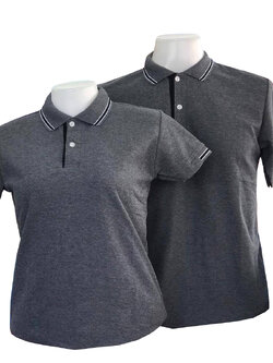 เสื้อโปโลสีเทาควันบุหรี่ เสื้อโปโลชาย เสื้อโปโลหญิง ไซส์ S, M, L, XL, 2XL,3XL