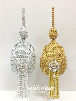 พานพุ่ม - พานพุ่มสักการะ - พานพุ่มเงินทอง - พานพุ่มนพเก้า [ุ6 นิ้ว/ 3,500บาท/คู่]