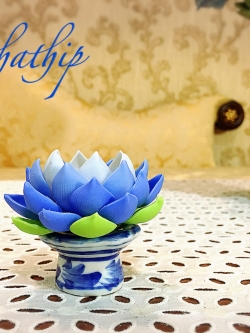 ถาดบัว ประดิษฐ์จากดิน - ฐานบัว ประดิษฐ์จากดิน - พานบัว ประดิษฐ์จากดิน - ถาดบัวดินปั้น - ฐานบัวดินปั้น - พานบัวดินปั้น - ฐานรองพระ - Tray