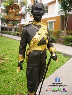 เสด็จพ่อปิยะมหาราช รัชกาลที่ 5 (รูปหล่อร.5) ปิดทองคำเปลว องค์ใหญ่ สูง 23 นิ้ว