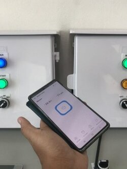 ตู้ควบคุม IOT สำหรับงานการเกษตร ควบคุมปั๊ม 1-2 แรง วัดอุณหภูมิความชื้นสามารถดูผ่านมือถือ ตั้งเวลาเปิดปิดปั๊มได้