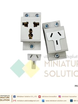 ปลั๊ก 3 ตาใส่ตู้ แบบใส่ปีกนก AC30 socket 10A 16A 25A 3 insert 4 hole multi-function modular socket rail type socket