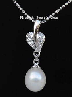 Phuket Pearl Gem Heart Drop Pearl Pendant