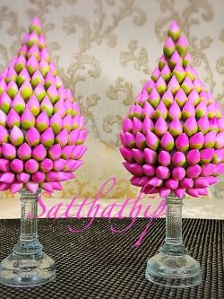 พานพุ่มดอกบัวประดิษฐ์ [4 นิ้ว 1,ุ450 บาท/คู่]