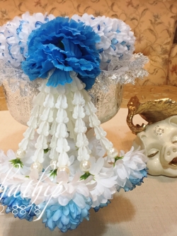 พวงมาลัยผ้า - พวงมาลัยดอกมัม ประดิษฐ์ - พวงมาลัยถวายศาลพระภูมิ - Fabric garland