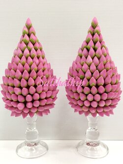 พานพุ่มดอกบัว ประดิษฐ์จากดิน [4 นิ้ว 1,750 บาท/คู่]