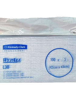 กระดาษเช็ดอุตสาหกรรม ขาว (แพ็ค100แผ่น) ไวป์ออล L30 POP-UP