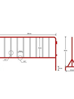 แผงกั้นจราจร แบบมีล้อ / ไม่มีล้อ 1/1.50/2 ม. ขาว-แดง A-Traff