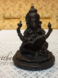 พระพิฆเนศ ปางอ่านหนังสือ (ทองเหลืองรมดำ) - Ganesha: Lord of Success