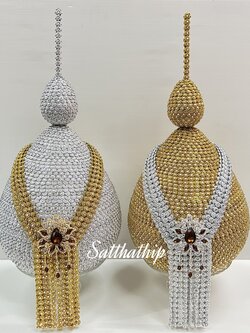 พานอลูมิเนียม l พานพุ่ม - พานพุ่มสักการะ - พานพุ่มเงินทอง - พานพุ่มนพเก้า [10 นิ้ว/ 5,500บาท/คู่]