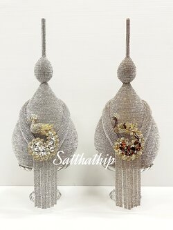 พานอลูมิเนียม l พานพุ่ม - พานพุ่มสักการะ - พานพุ่มเงินทอง - พานพุ่มนพเก้า [6 นิ้ว/ 3,500บาท/คู่]