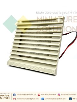 พัดลมระบายความร้อนในตู้คอนโทรล Fan with Filter (Size 106x106x22 mm. / Hole Size 81x81mm / ขนาดพัดลม 80x80x25 mm / Model AS8025B24P1-24V gray net / DC24V / ZL801)
