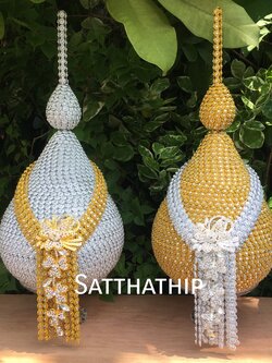 พานพุ่ม - พานพุ่มสักการะ - พานพุ่มเงินทอง - พานพุ่มนพเก้า [8 นิ้ว/ 4,000บาท/คู่]