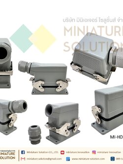 ปลั๊กเชื่อมต่อใช้สำหรับงานหนัก Heavy Duty Connectors Power แบบขันสกรู 16A 500V HDC-HE-4/6/10/16/20/24/32/48 Core กันน้ำ