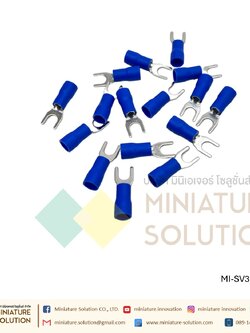 หางปลา SV3.5-5 หางปลาเสียบแบบเขี้ยวหางปลาแฉก หุ้มเต็ม (สีน้ำงิน) [100pcs]