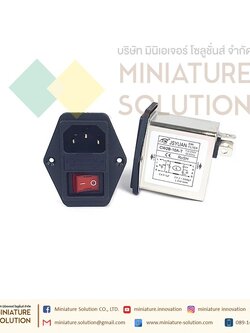 Power Line EMI Filter AC 250V 10A กรองสัญญาณ (CW2B-10A-T) Male Socket