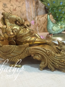 พระพิฆเนศ ปางเสวยสุข (ทองเหลือง) ผลิตและนำเข้าจากอินเดีย - Ganesha: Lord of Success