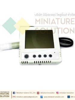 เซนเซอร์วัดอุณหภูมิ ความชื้น มีจอ LCD แสดงผล ออกสัญญาณ RS485 Modbus Temperature and Humidity Sensor with LCD Body บางเล็ก (สายยาว VMS-3001-WS-N01)