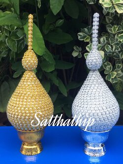 พานพุ่ม - พานพุ่มสักการะ - พานพุ่มเงินทอง - พานพุ่มนพเก้า [5 นิ้ว/ 1,500บาท/คู่]